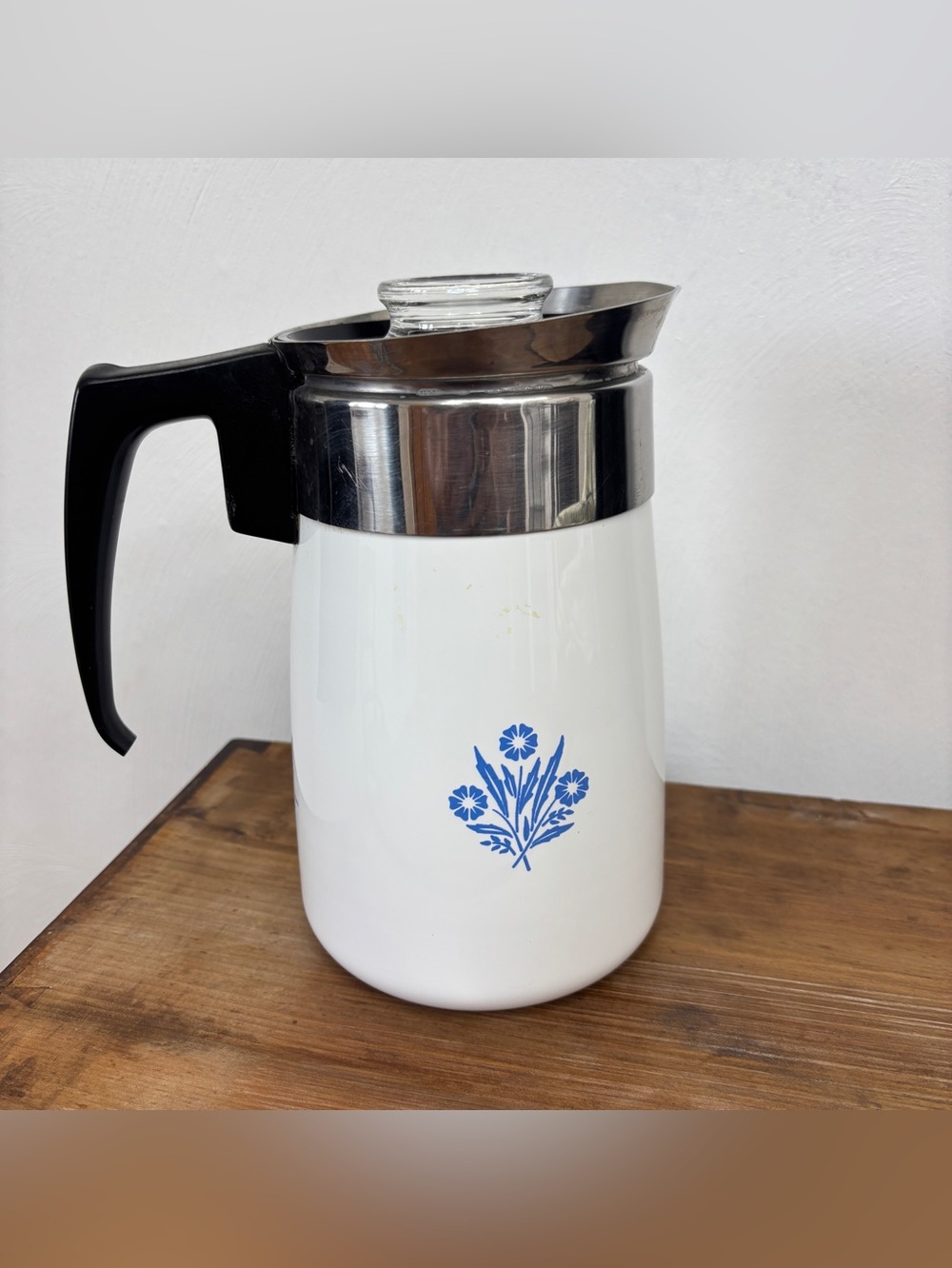 Corning Ware Blue Cornflower 6 Cup Teapot w/ Lid|Rare Vintage Coffee